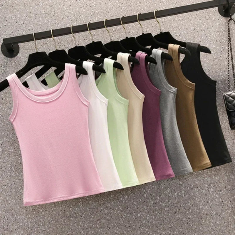 Casual Cotton Tank Top For Women Sleeveless Camisole