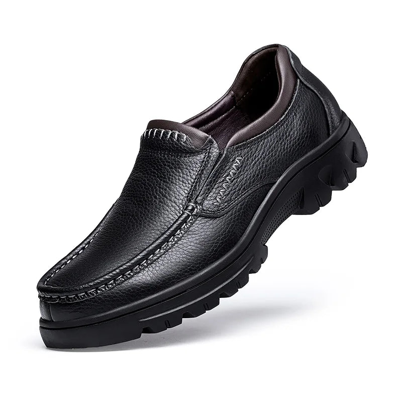 Shinefullstr Mens Leather SlipOn Oxford Shoes Dress Loafers Steel Plate