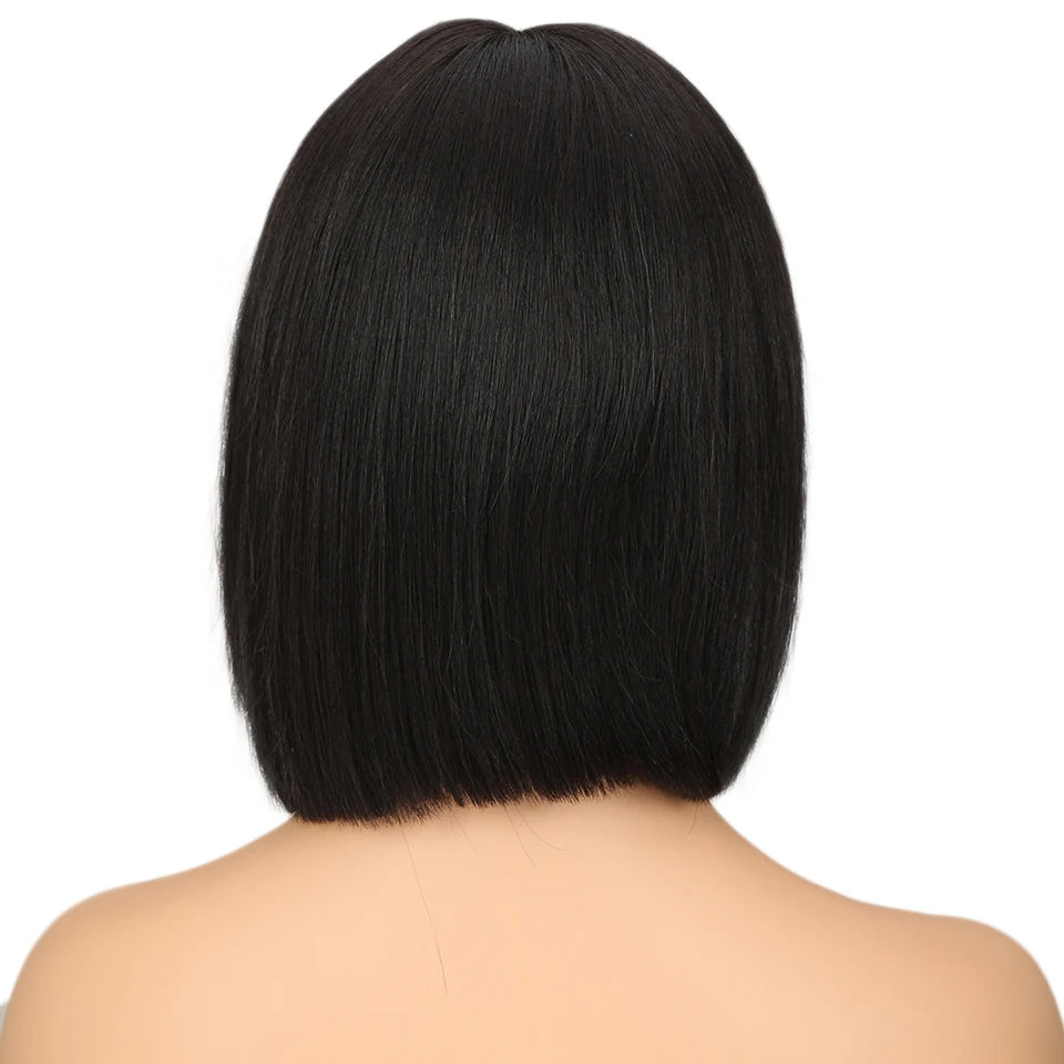 Sleek Straight Bob Remy Human Hair Lace Front Wig Short