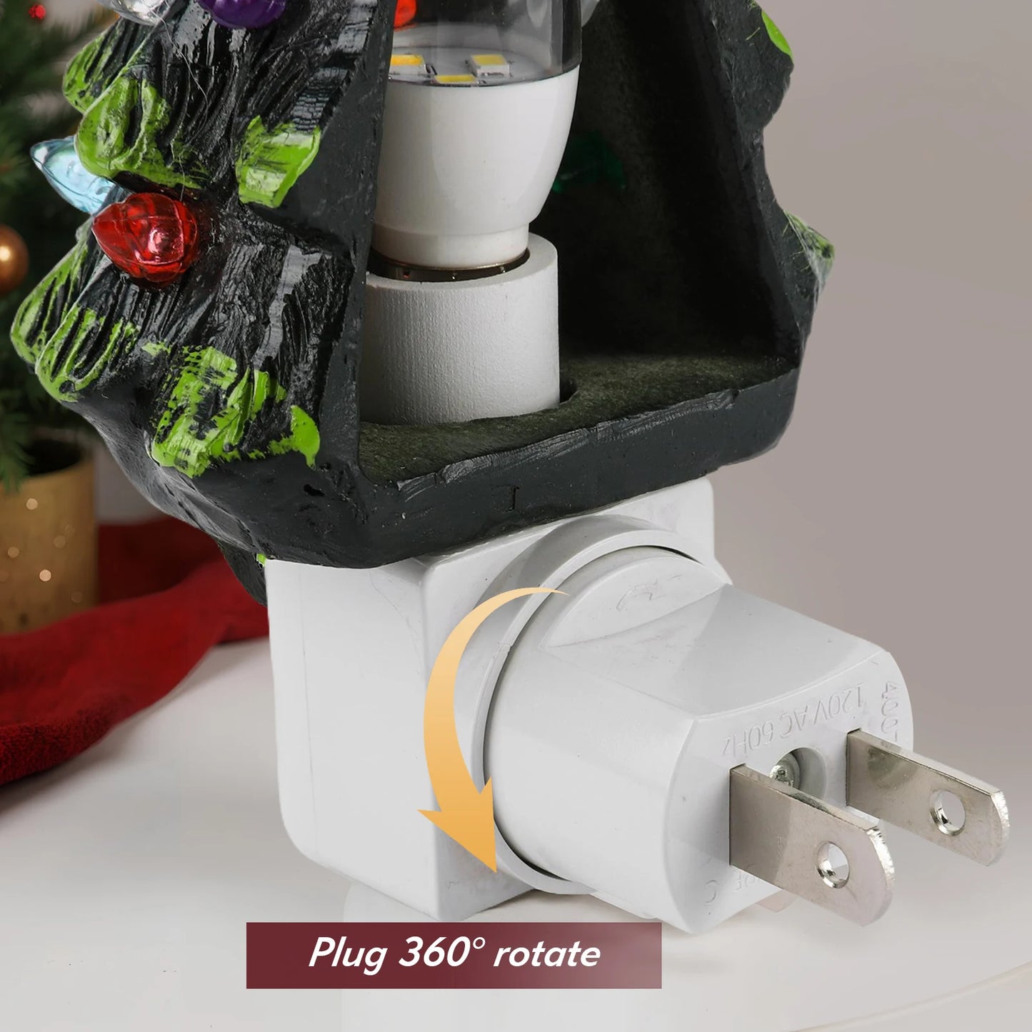 APWIKOGER Christmas Tree Night Light 360 Degree Swivel Resin Lamp