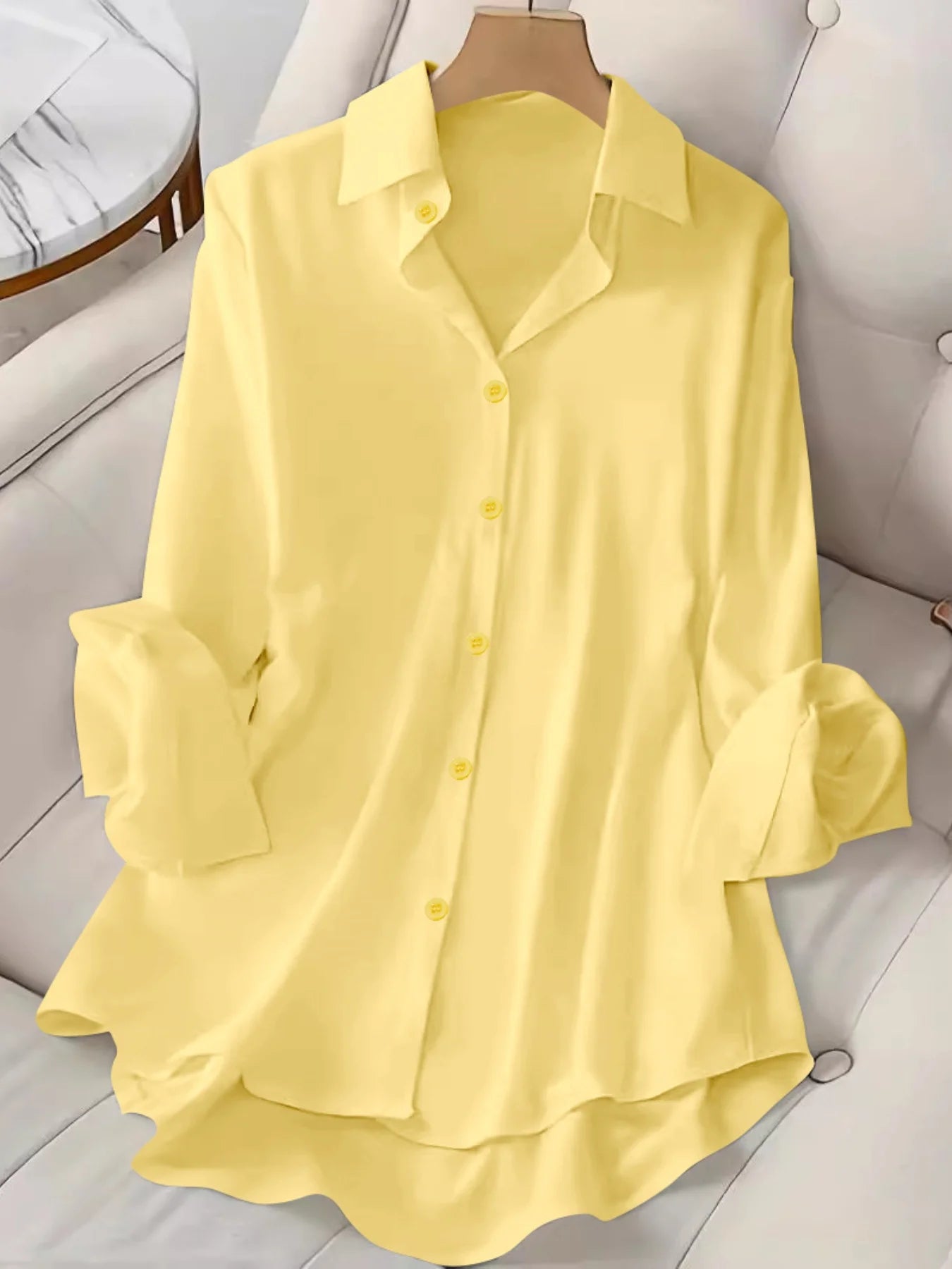 Plus Size White Top Women's Oversize Single-breasted Shirts Lapel Spring and Summer Thin Travel Essential Suitable for Commuting