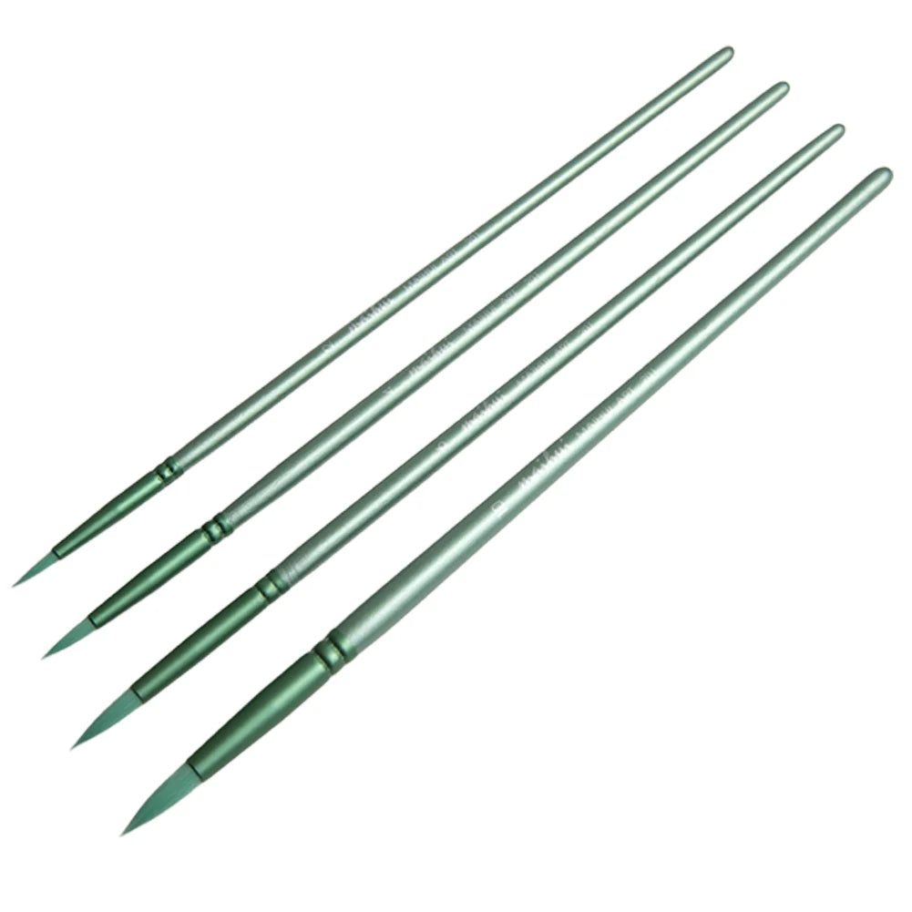 Handle Watercolor Brushes Set Wooden Handle Nylon Hair 4Pcs