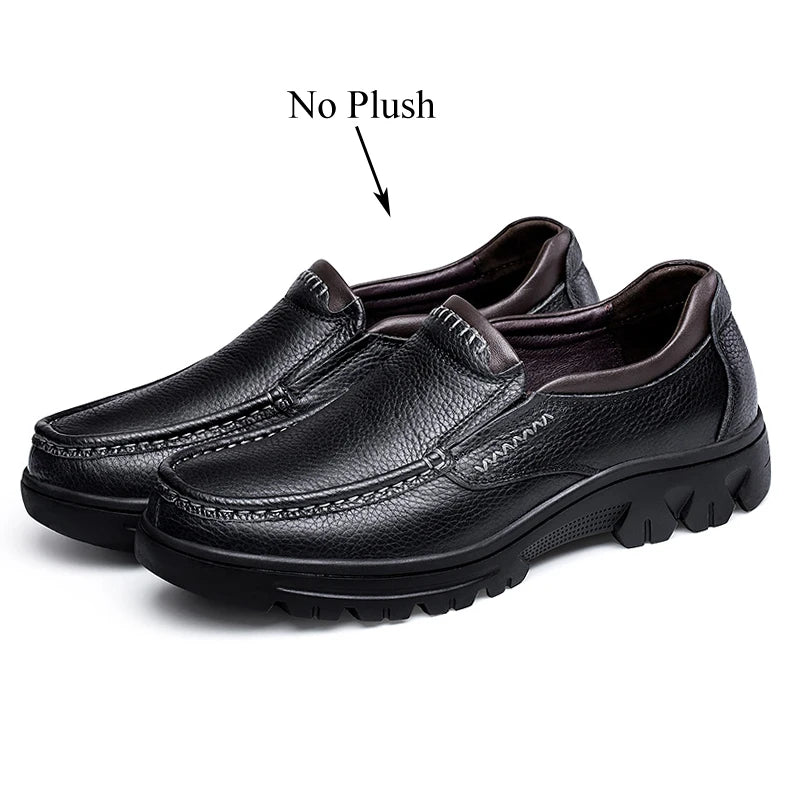 Shinefullstr Mens Leather SlipOn Oxford Shoes Dress Loafers Steel Plate