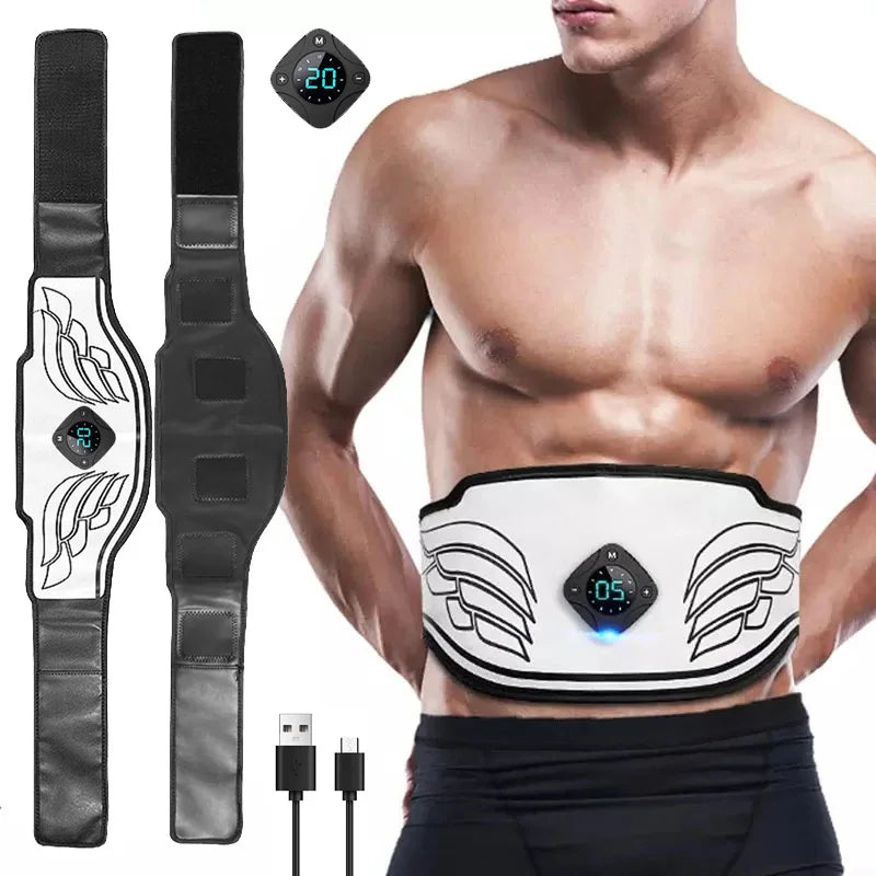 RINDU ABS Stimulator Ab Machine EMS Toning Belt USB Fitness