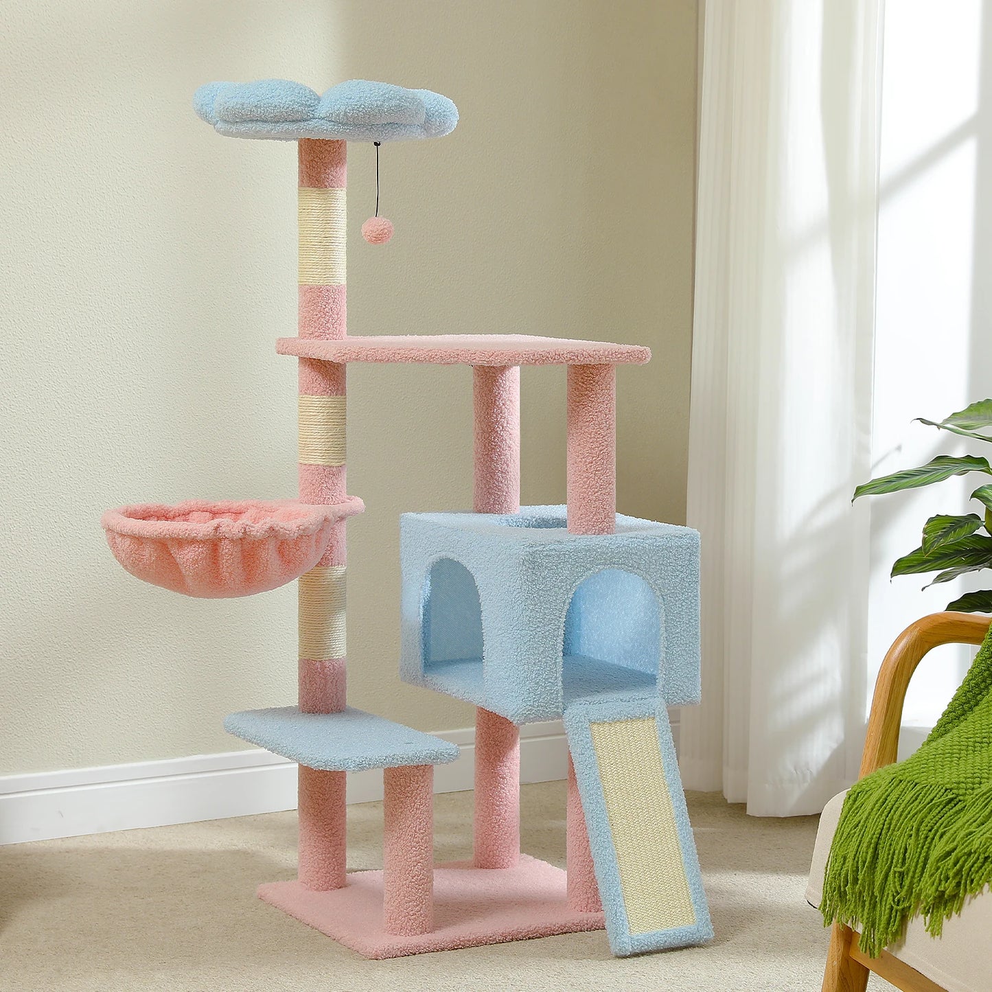 PEQULTICN Flower Cat Tree Multi Level Cat Tower Indoor