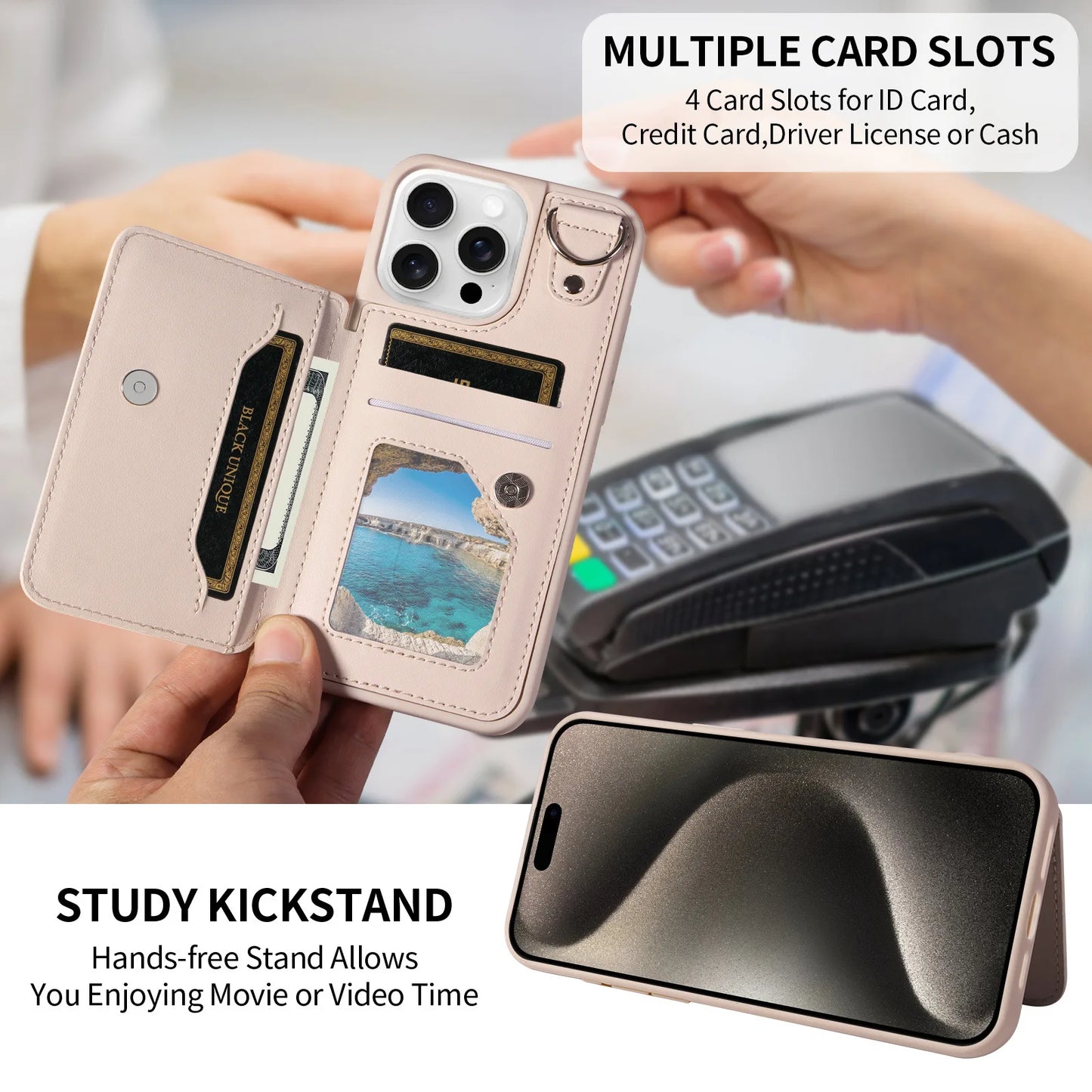 Compatible Apple Crossbody RFID Blocking Card Holder Wallet