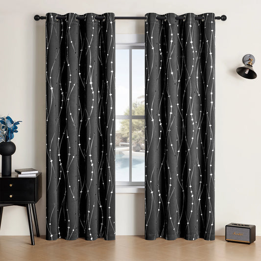 Zhejiang Craft Of Weaving Sliver Print Blackout Curtains 2
