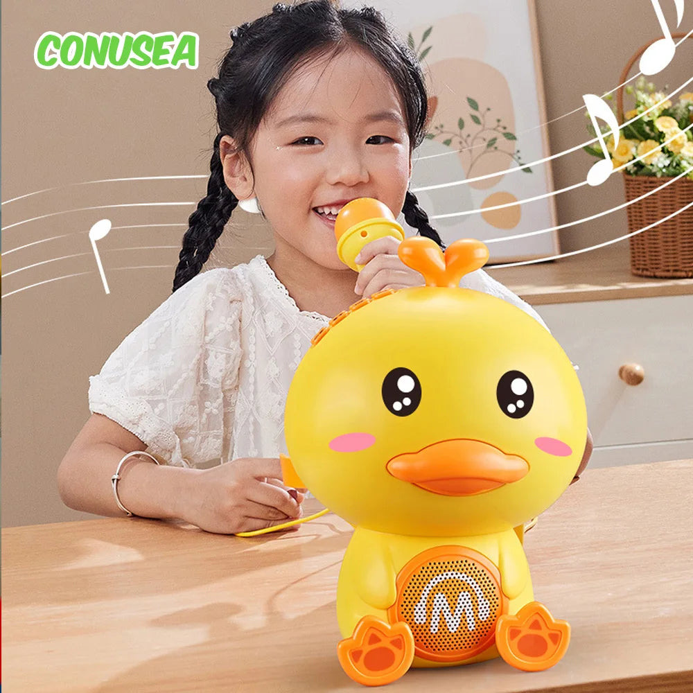 CONUSEA Cute Duck Karaoke Microphone Toy For Kids Playtime