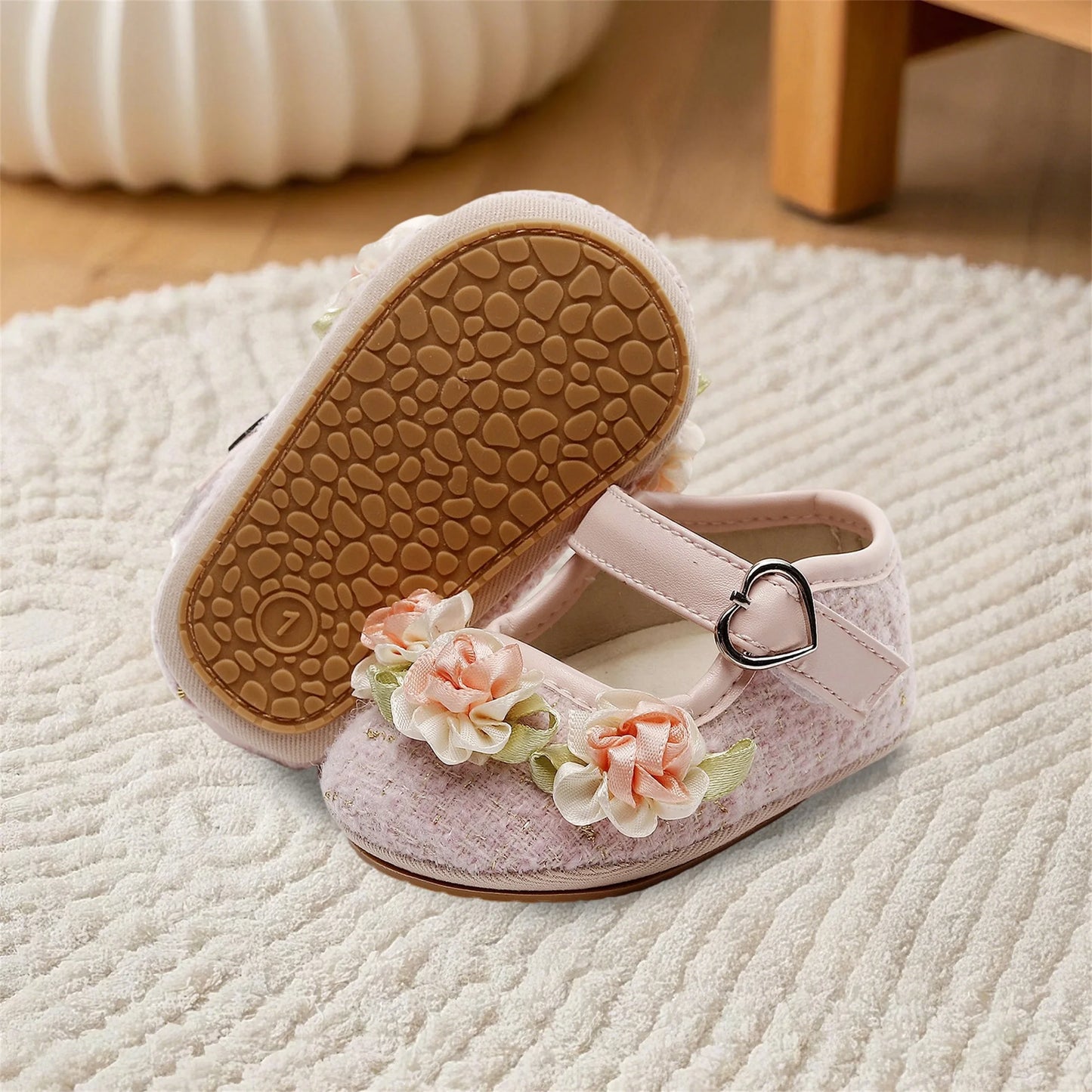 CN Guangdong Floral Princess Baby Shoes Non Slip First Walker