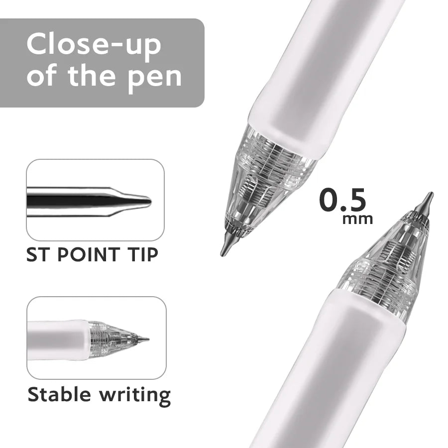 Gel Pens 12 Pack Retractable 0.5mm Ultra Fine Tip Office