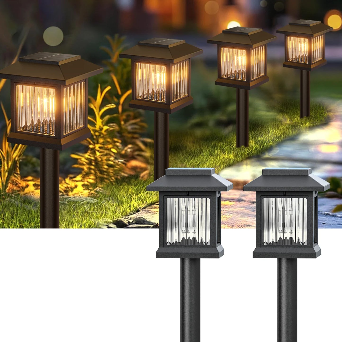 KPSTEK Solar Outdoor Lights Auto On Off Garden Street Lamps