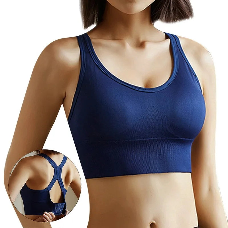 Women's Breathable Seamless Sports Bra Push Up Tank Top Gym Crop