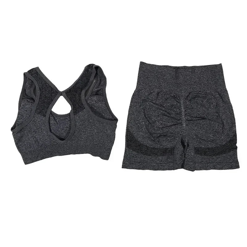 2Pcs Yoga Set For Women Fitness Shorts And Vest Workout