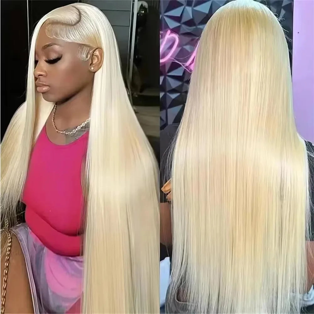 613 Straight Human Hair Wig 13x6 HD Lace Frontal Wigs 613 Honey Blonde Straight Brazilian Lace Frontal Wig 200 Density 46 Inch
