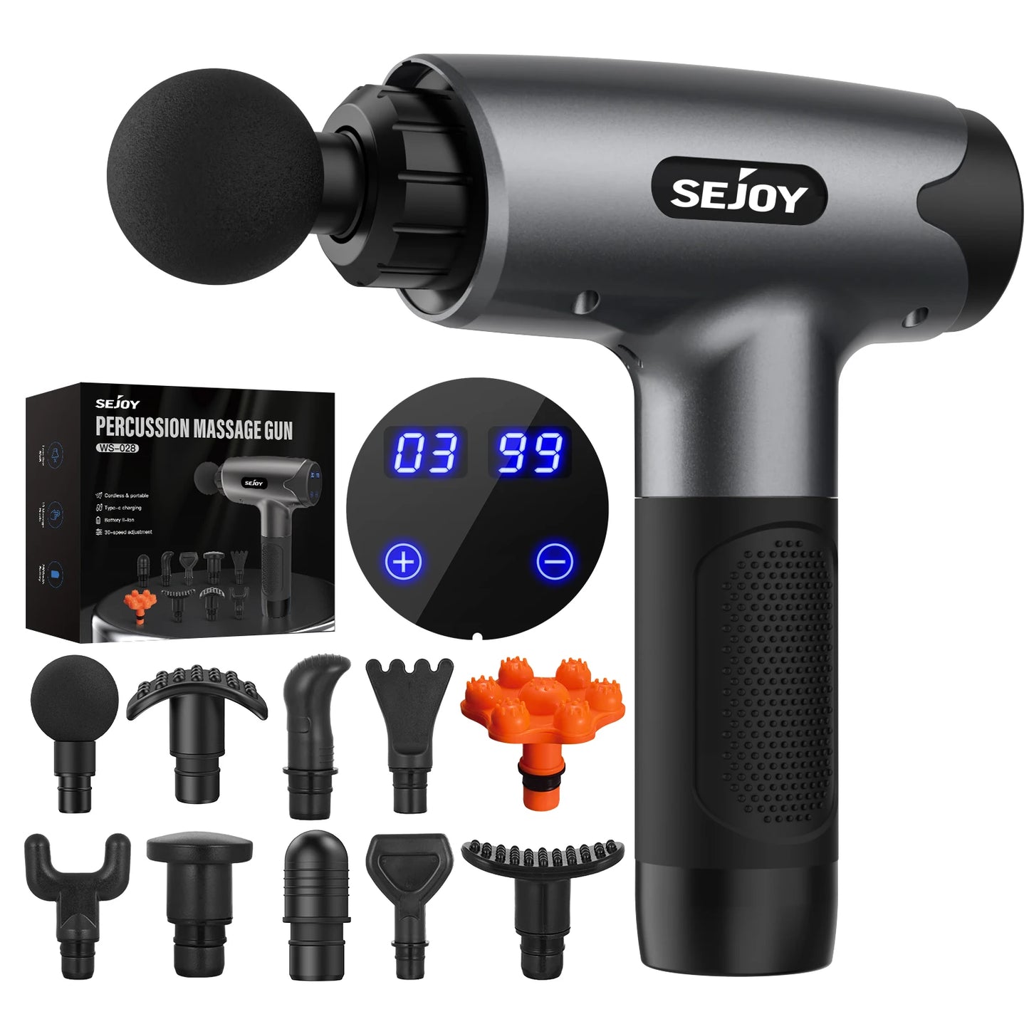 Sejoy Fascia Gun WS028 30 Speeds Deep Tissue Massager