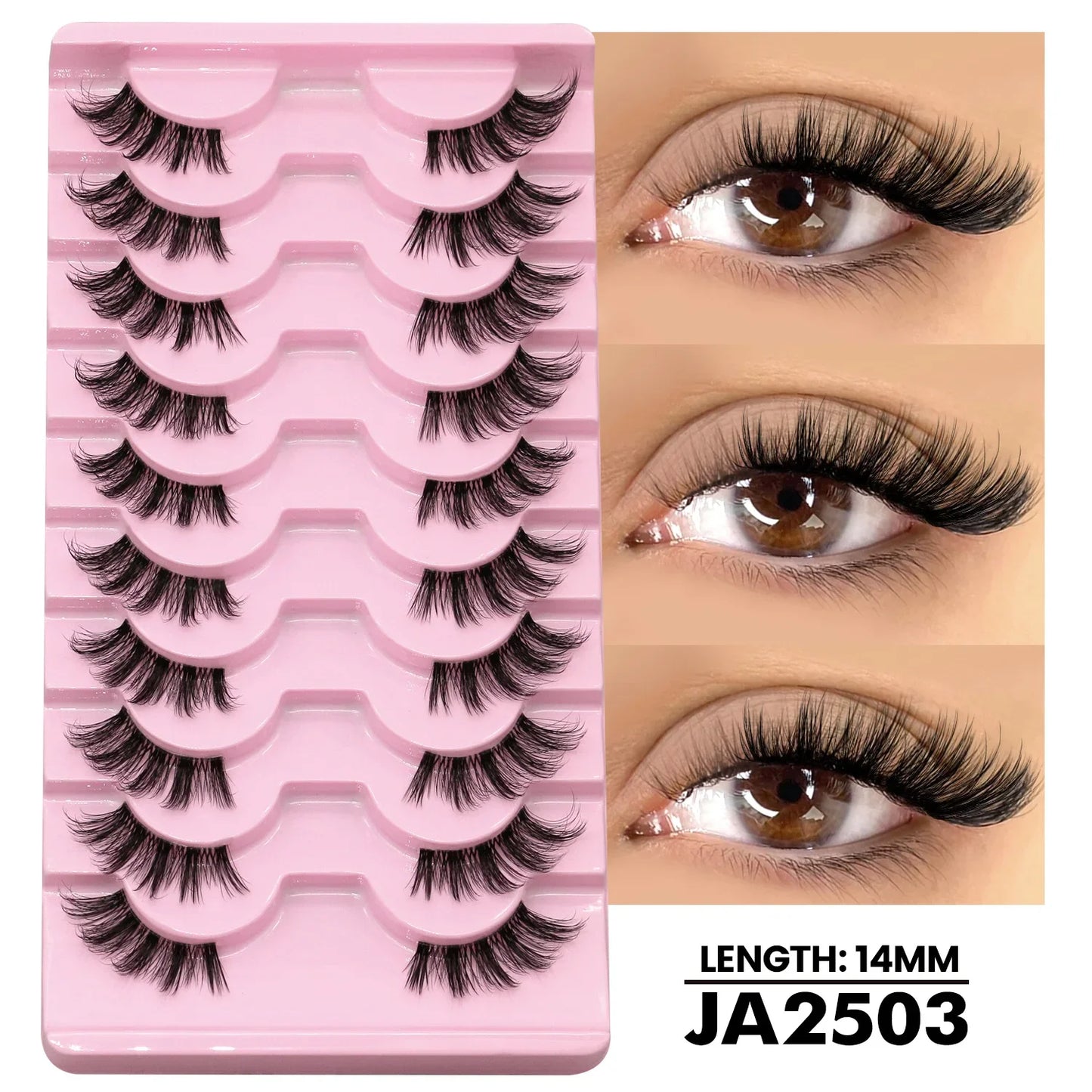 Two Boxs Half Eyelashes Natural Fluffy Cat Eye Lashes Soft Wispy Faux Mink Lashes Winged End Eye Elongated Eyelashes