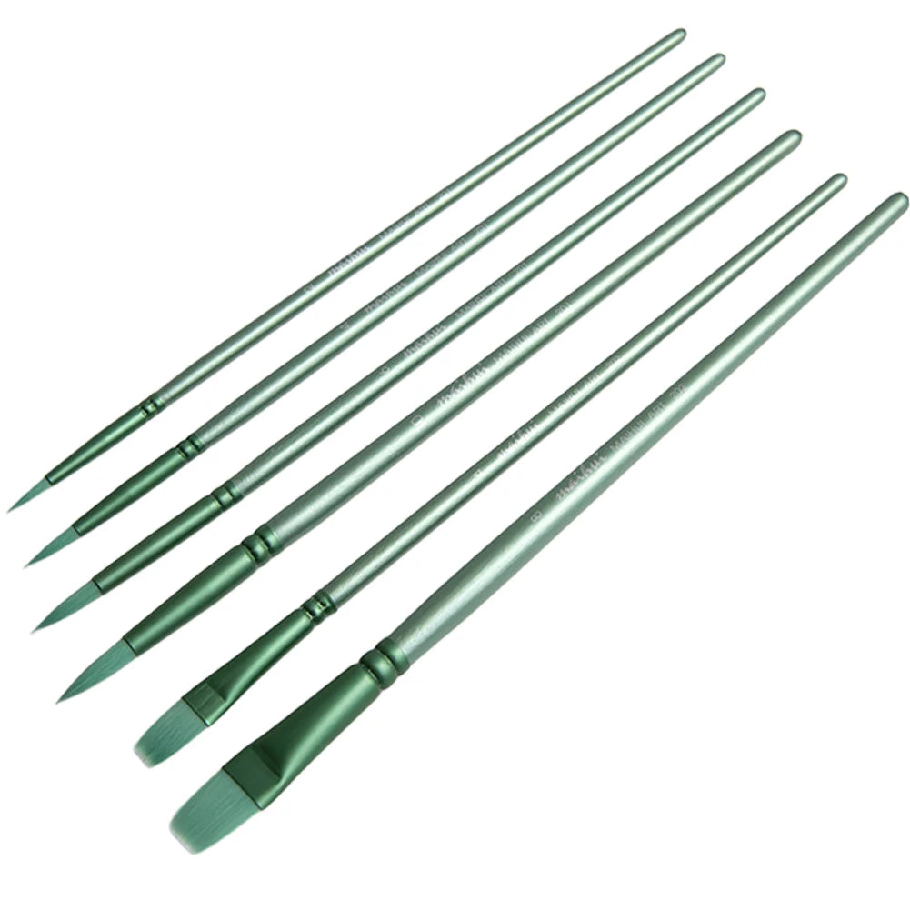 Handle Watercolor Brushes Set Wooden Handle Nylon Hair 4Pcs