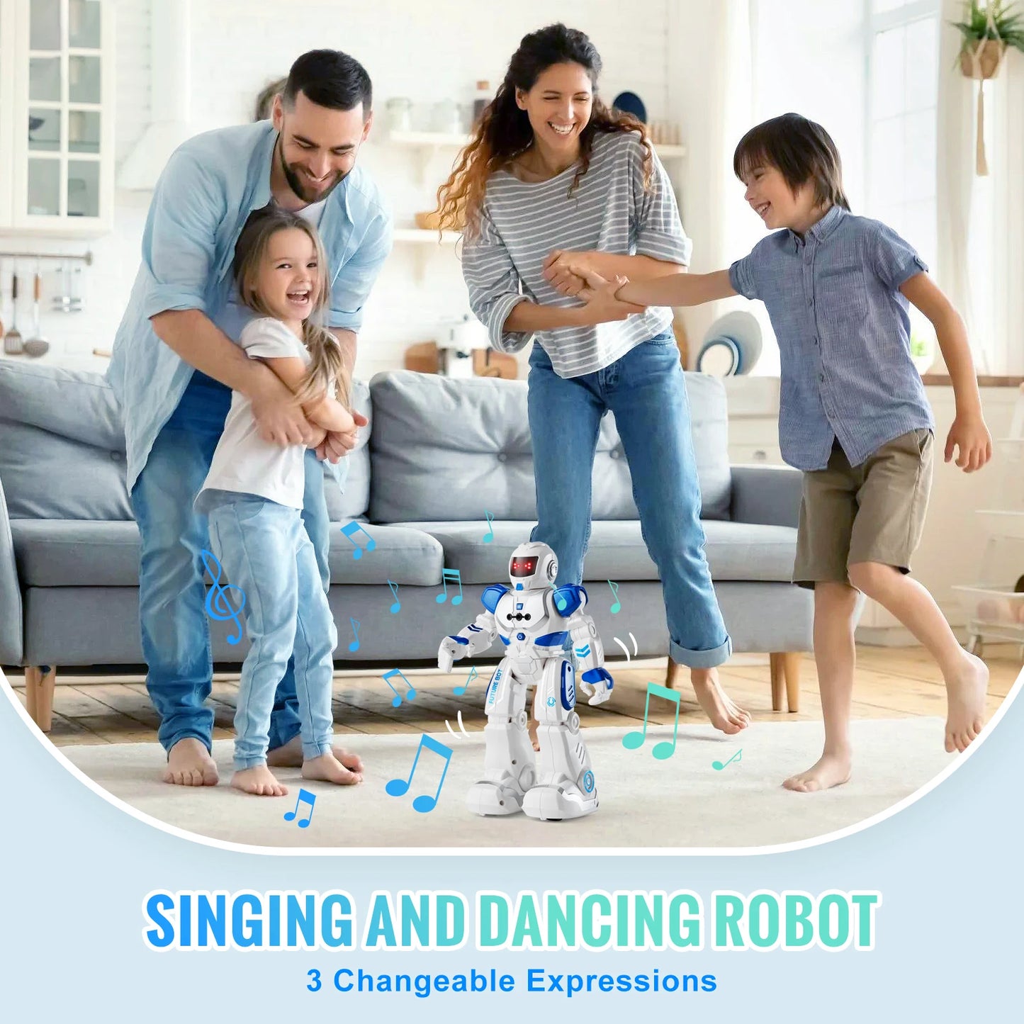 SucceBuy RC Robot Action Walking Singing Dancing Figure Gesture Sensor Toys for Age 3+ Kids Boys Girls Birthday Gift Present