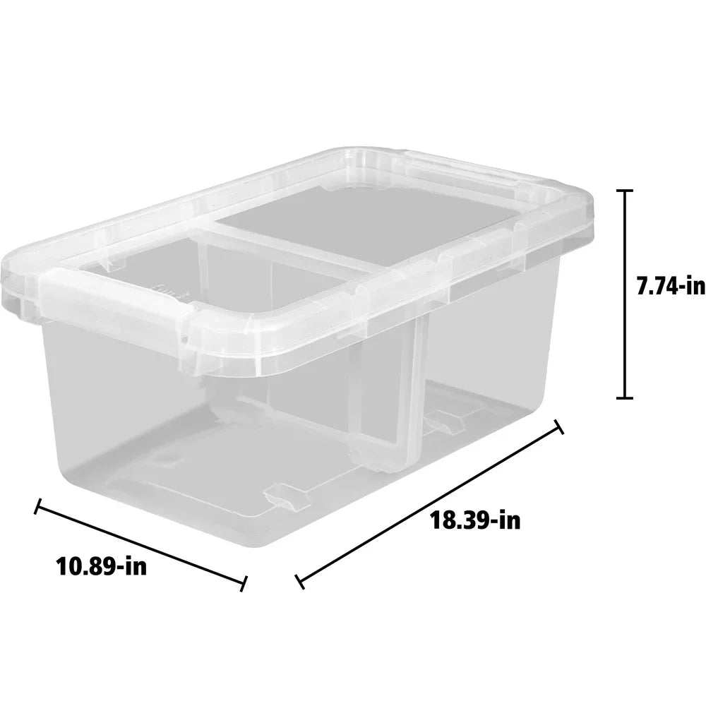 Hign Concerned Clear Storage Bin With Adjustable Divider