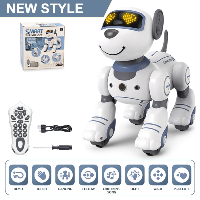 Kelaton RC Robot Dog Voice Command Stunt Toy With Music