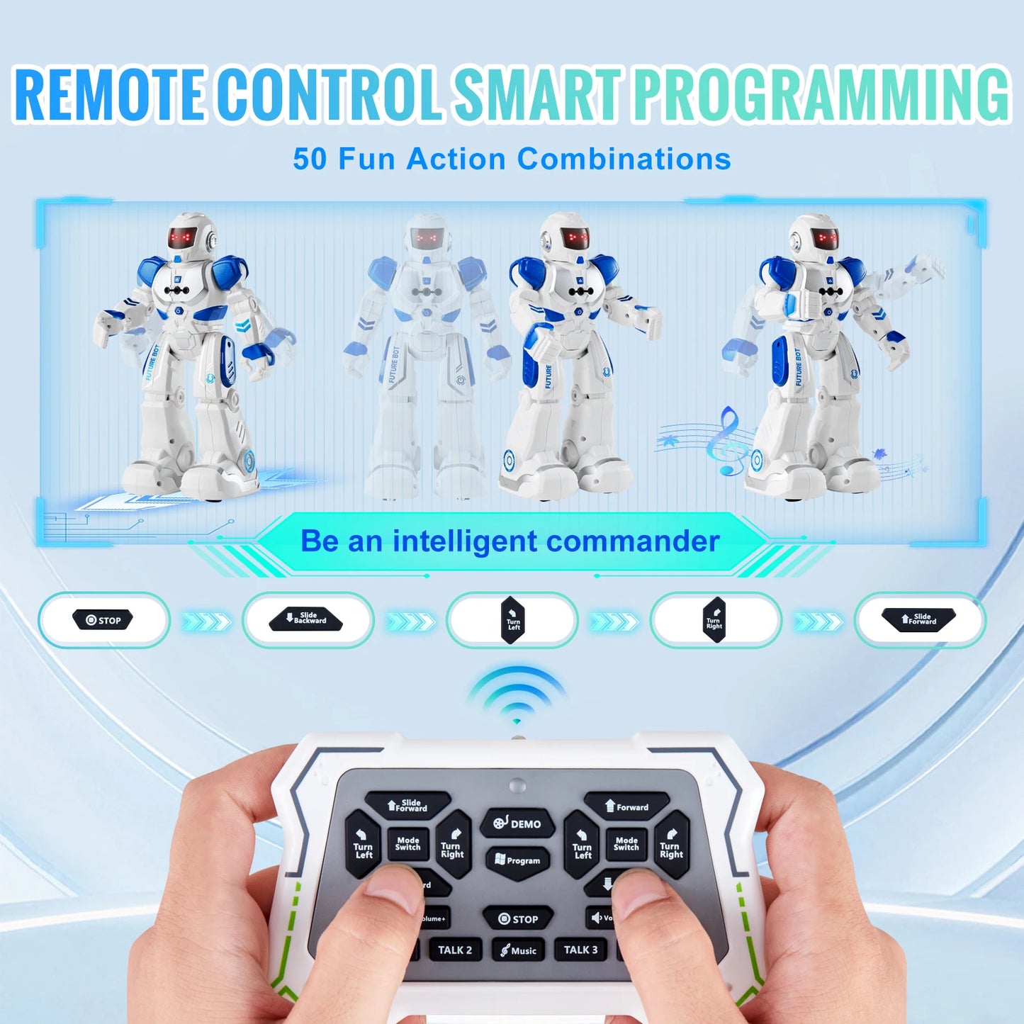 SucceBuy RC Robot Action Walking Singing Dancing Figure Gesture Sensor Toys for Age 3+ Kids Boys Girls Birthday Gift Present
