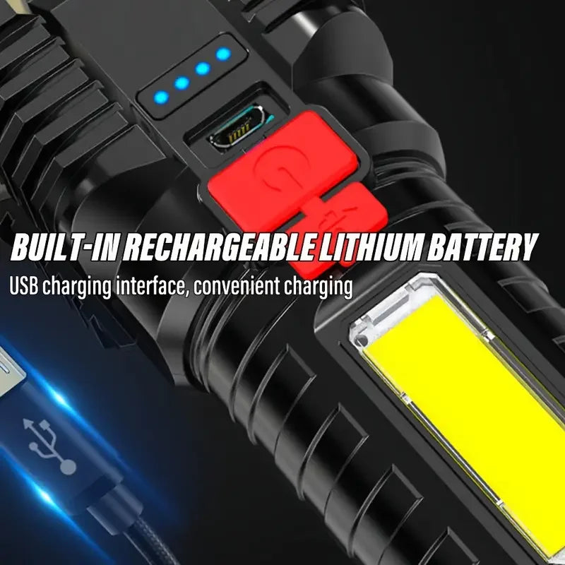 Skywolfeye LED Rechargeable Spotlight Flashlight Camping