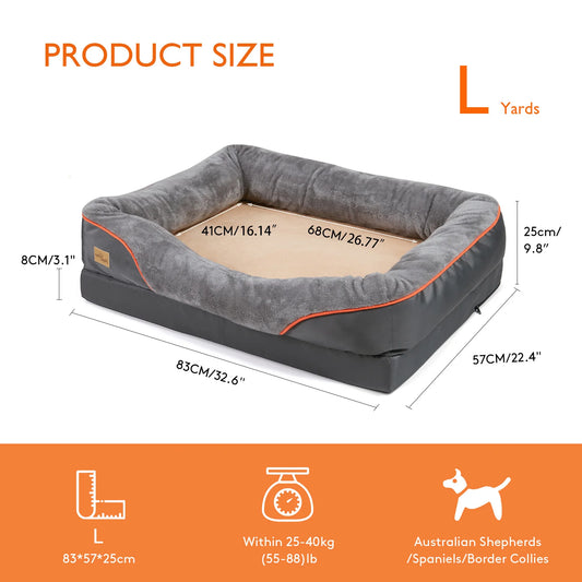 BINGOPAWCN Large Dog Bed Cozy Fleece Washable Waterproof