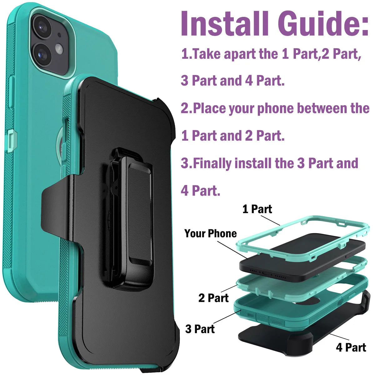 Design Shockproof Case For iPhone 11 Pro Max With Belt Clip