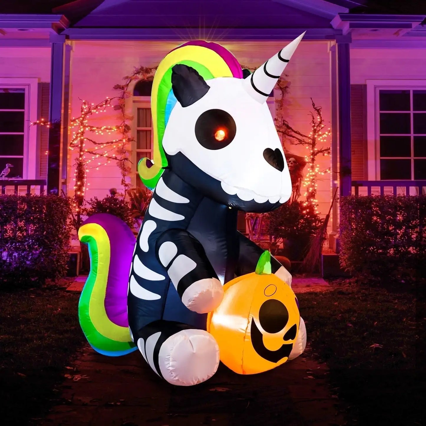Joyfy Halloween Inflatable Wiener Dog Light Up Decoration